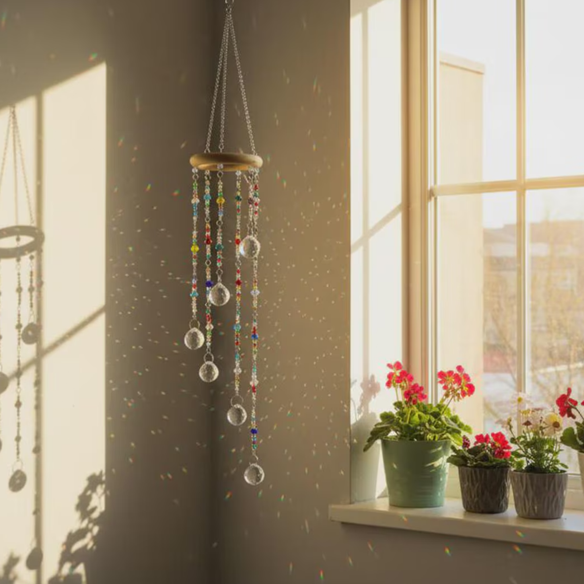 Mobil decorativ cu cristal, creator de curcubee pentru fereastră, stil boho