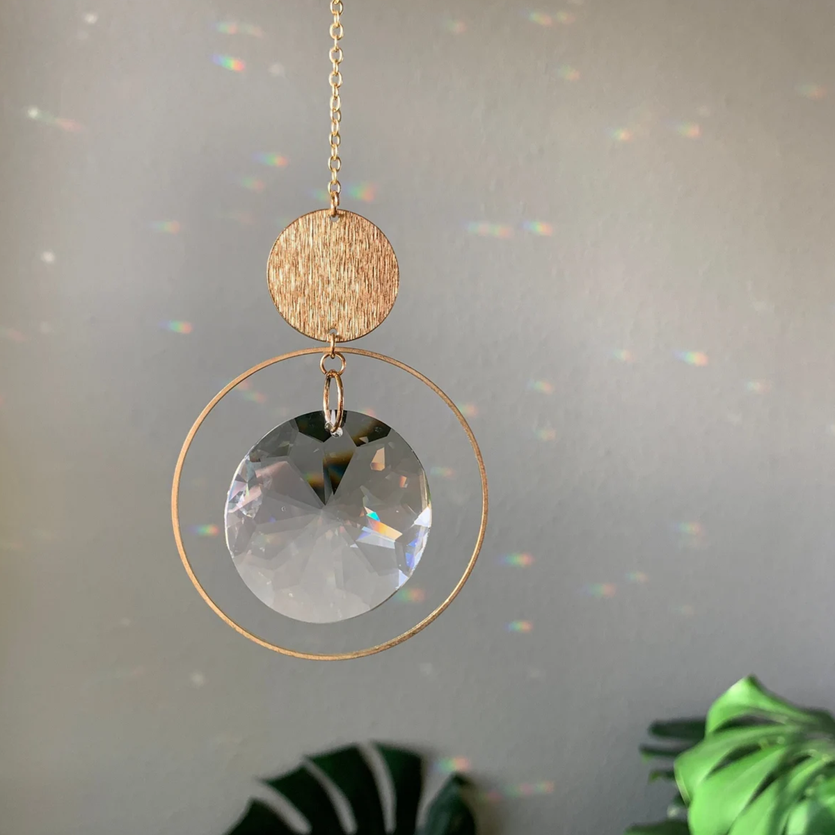 Suncatcher cu prismă de cristal, decor suspendat generator de curcubee