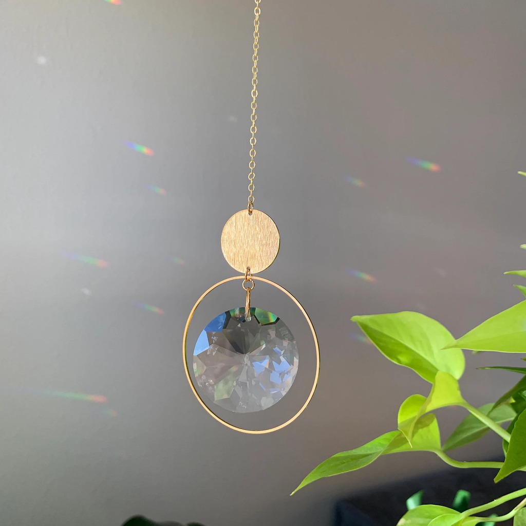 Suncatcher cu prismă de cristal, decor suspendat generator de curcubee