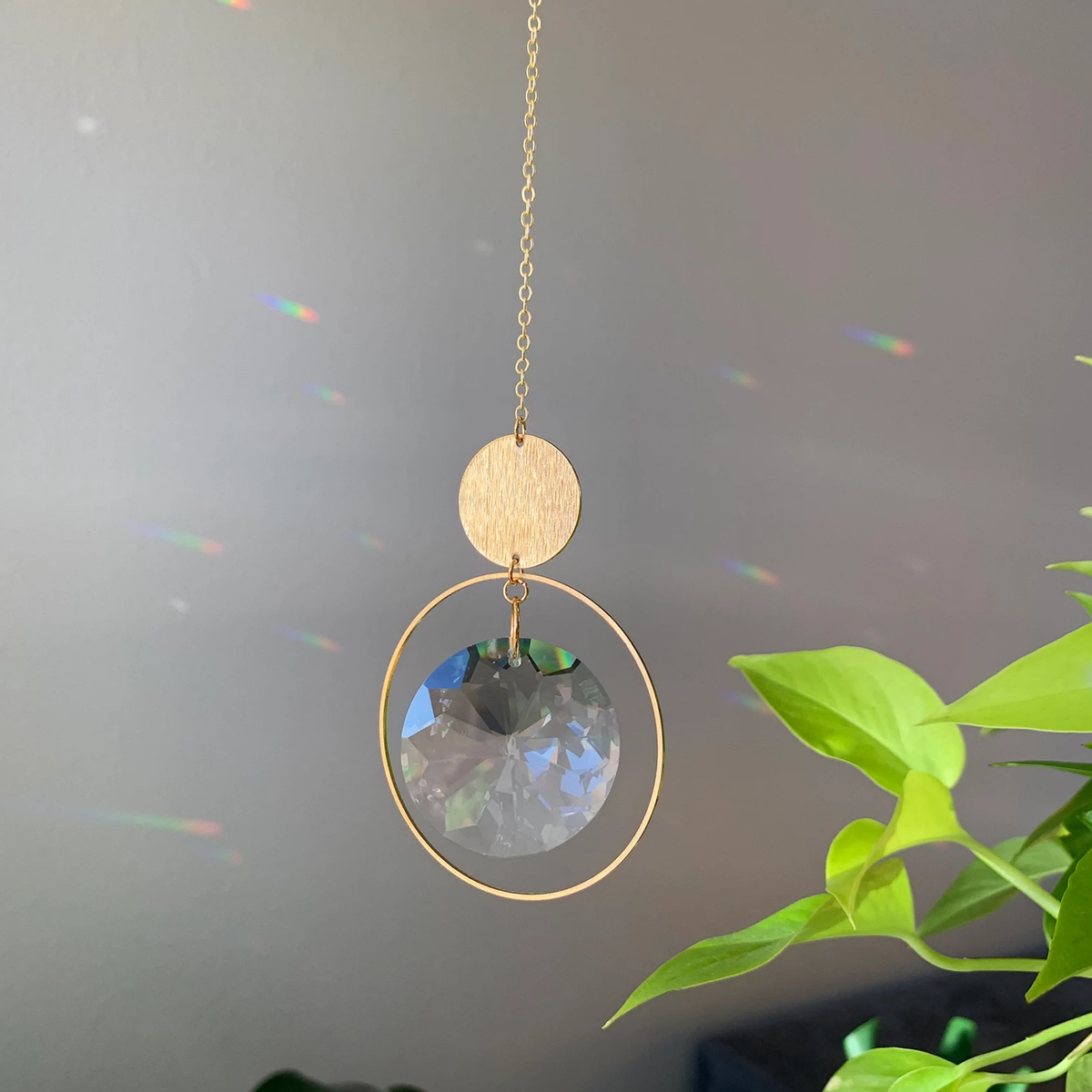 Suncatcher cu prismă de cristal, decor suspendat generator de curcubee